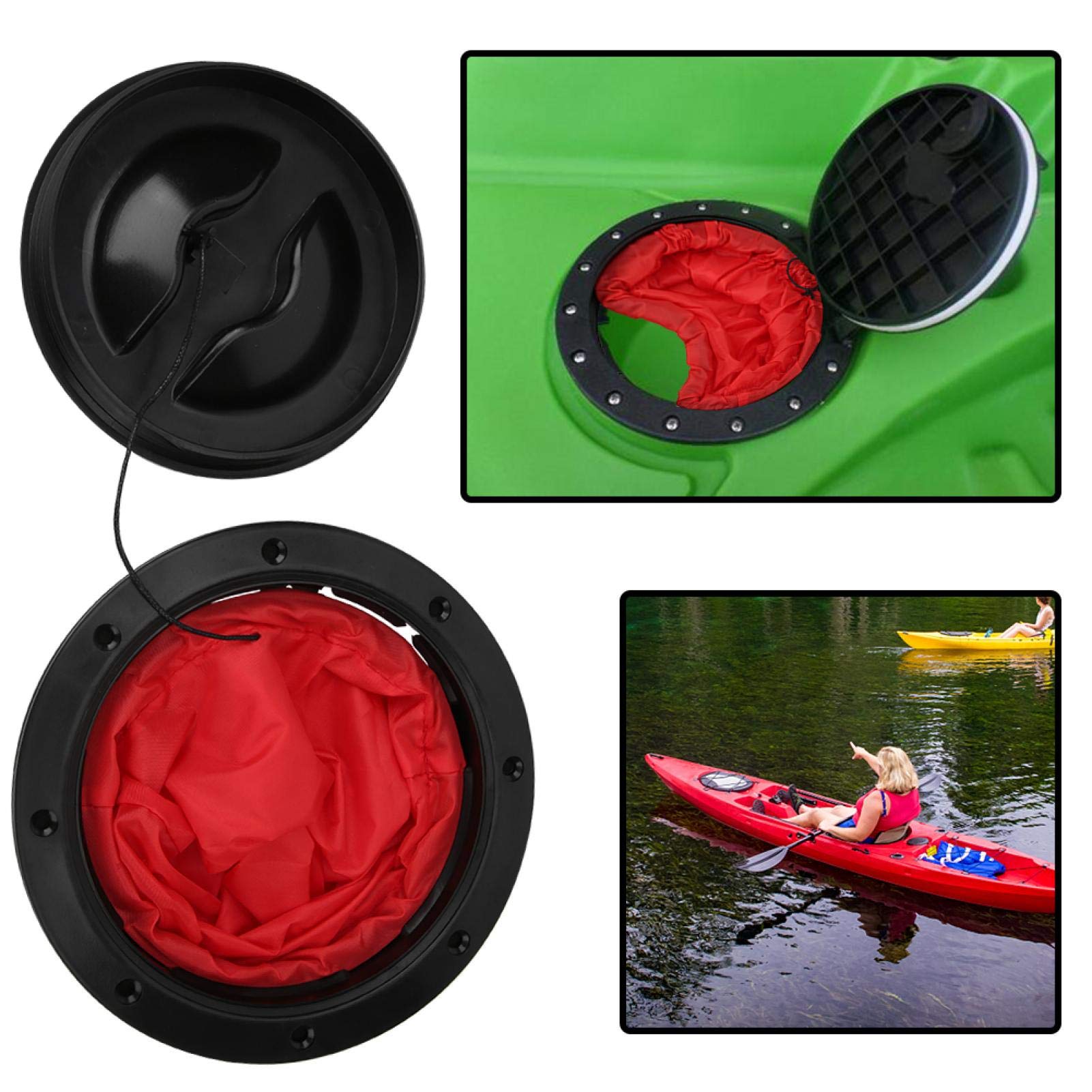 YUUGAA Kayak Hatch Cover, Boat Sealing Hatch Cover Round Circular Type Lid Waterproof Kayak Accessories W/Storage Bag(6 inches) - Image 2