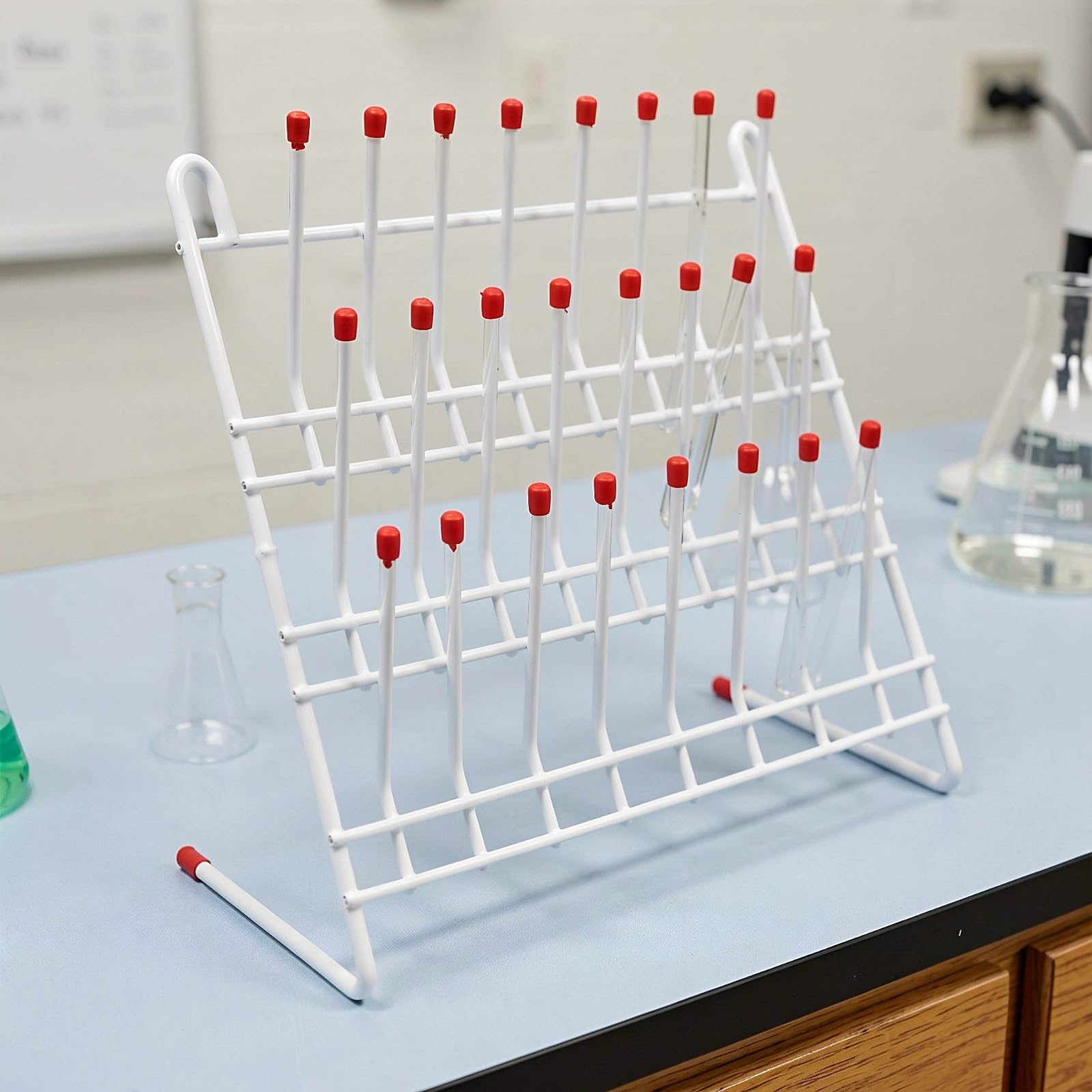 Gatuida Set di 2 supporti da laboratorio con 24 pioli per asciugare becher,