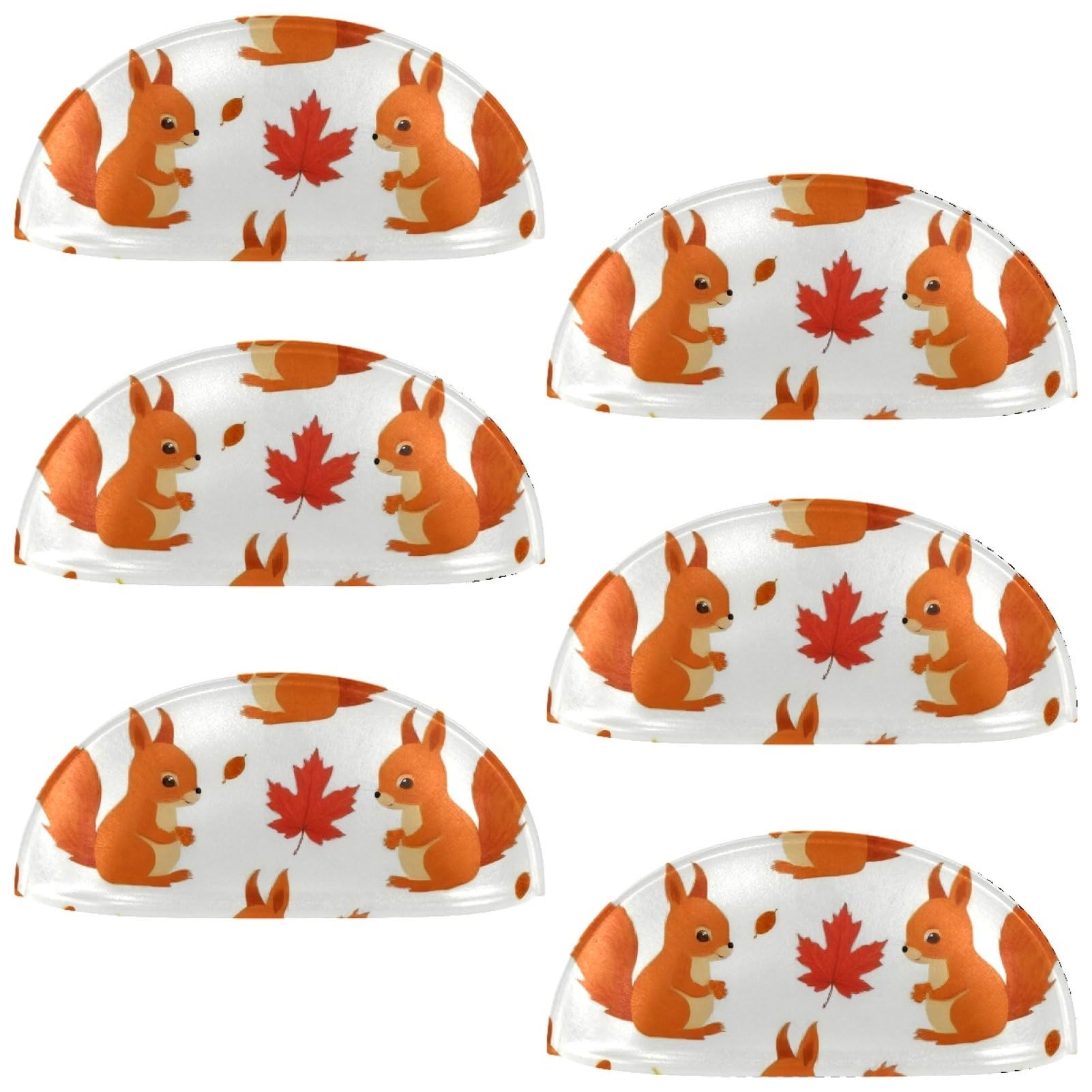 etoenbrc 6 Pcs 3.4 Inch PBT Cup Cabinet Pulls Squirrel Maple Leaf Drawer Handles, Kitchen Hardware Pulls for Cupboard,Wardrobe,Dresser Drawer