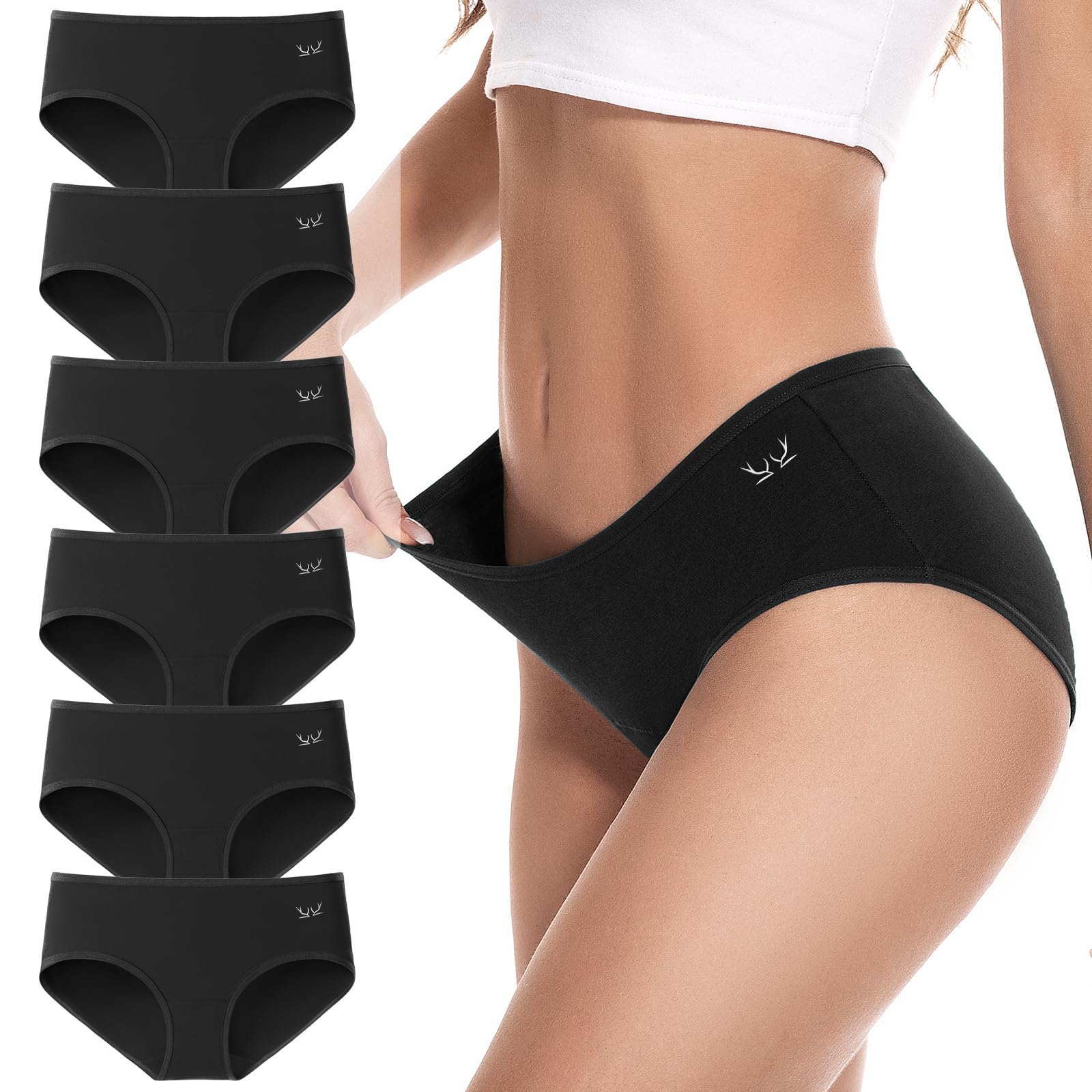 Womens Underwear Cotton Knickers Multipack, Ladies Panties Breathable Cotton Pants Comfy Hipster Briefs for Women(5/6 Pack)