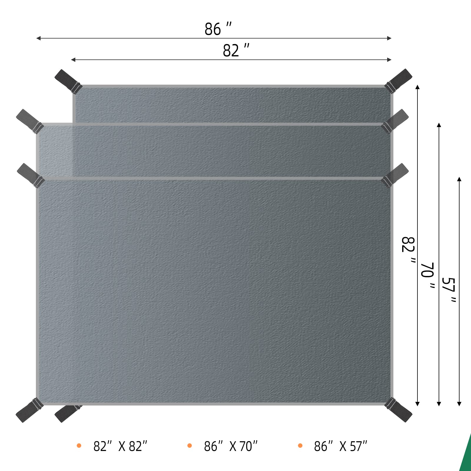 Arctic Lemmings Camping Tarp Waterproof with Carry Bag for Under Tent, Ultralight Tent Footprint for Ground Camping Hiking (82