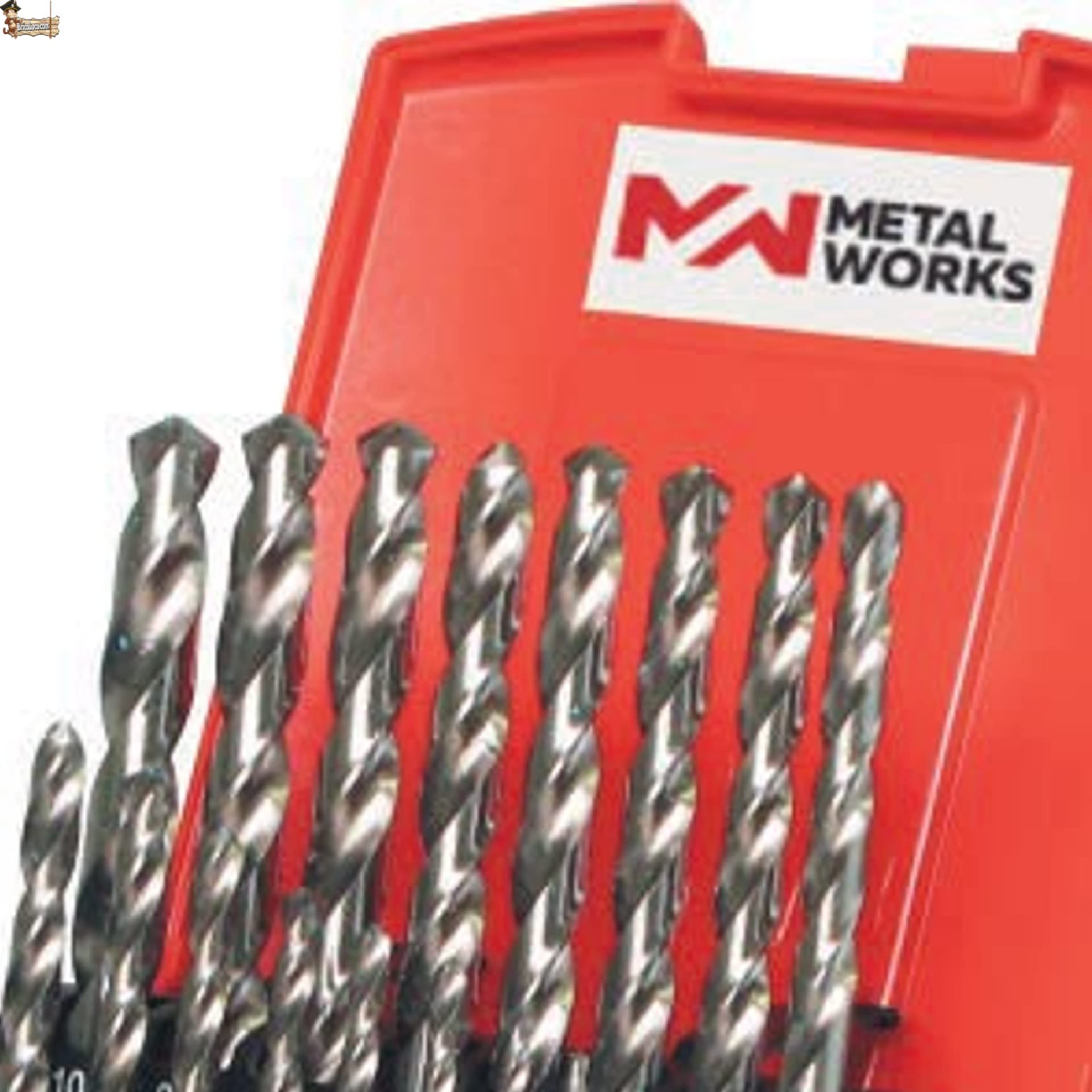 BricoLoco.com Kit estuche brocas metal acero rápido rectificada. Juego 25 brocas HSS-R M2 DIN 338. Metal, aceros e inoxidables. Ángulo corte 130º. Cilíndricas. Profesional. (25 BROCAS (1-13x0,50))