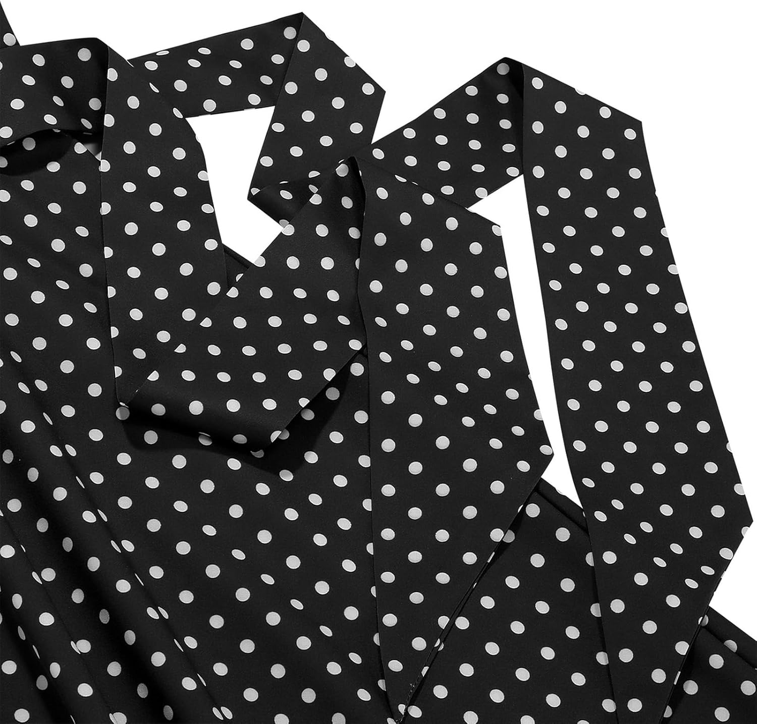 ODIZLI Women's 1950s Retro Dress Short Sleeve Sweetheart Neckline Polka Dot Belted Swing Cocktail Dresses - Image 6