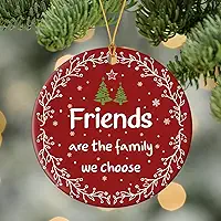 Enfeites para pendurar amizades, enfeites de Natal para mulheres, presentes para melhor amiga, árvore de Natal, amigos são a família que você escolhe, decorações redondas de acrílico