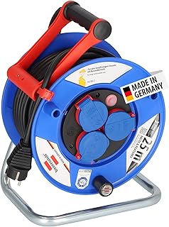 Brennenstuhl Garant IP44 Gewerbe-/Baustellen-Kabeltrommel (25m Kabel in schwarz, aus Spezialkunststoff, Baustelleneinsatz und ständiger Einsatz im Außenbereich, Made in Germany)