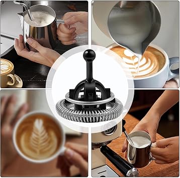 Milk Frother Replacement Whisk, Stainless Steel Latte Maker Whisk Frother, Multifunctional Espresso Milk Frothing Spare Part, Replacement Parts Agitator for Coffee, Latte and Cappuccino