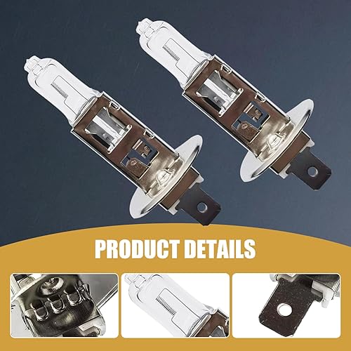 Miniatura 50 de gunhunt 2 bombillas halógenas H4-55W para automóvil, haz de cuarzo de 12 V, luz antiniebla de luz antiniebla de haz bajo/alto, bombilla todo en uno