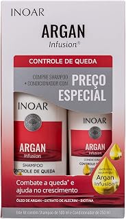 Kit Inoar Shampoo 500ml + Condicionador 250ml Argan Controle de Queda