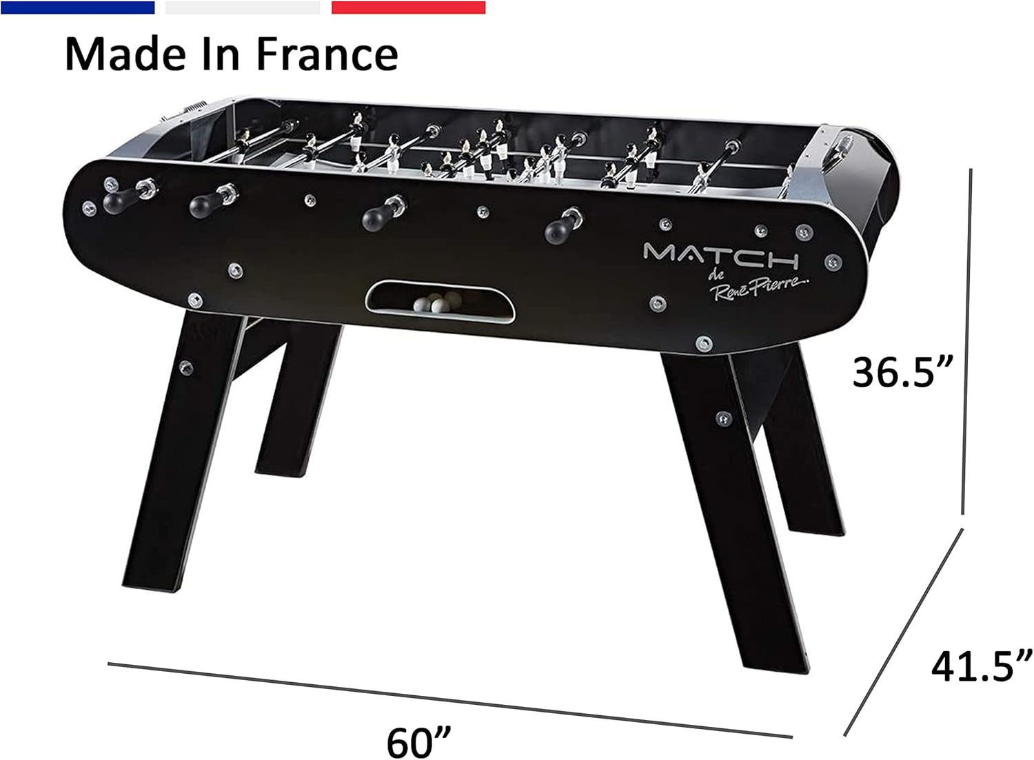 René Pierre Match Noir Foosball Table in Black