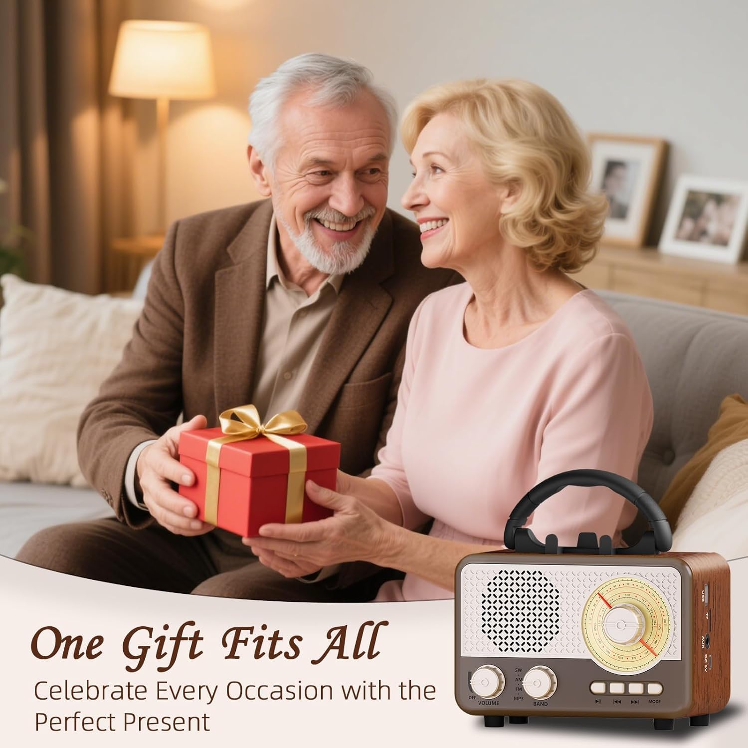 Radio Tragbar AM/FM/SW Outdoor Solar Retro Radio mit Bluetooth Lautsprecher Klein mit Stromkabel,Küchenradio Büro Handyständer Unterstützt USB/TF/AUX Funktion für Wandern Camping Geschenke für Männer
