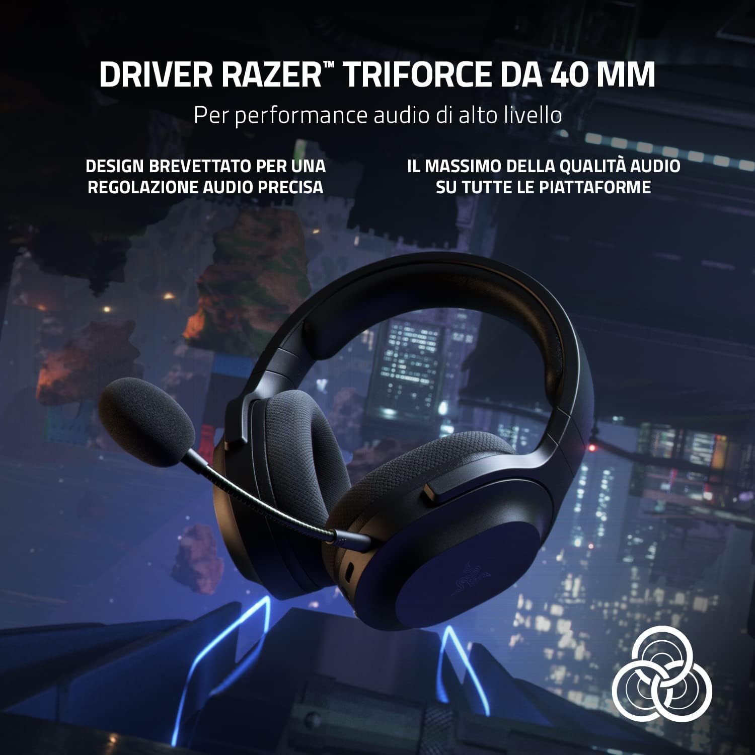 Razer Barracuda X (2022) - Cuffia Wireless Multipiattaperma per Giochi e Dispositivi Mobili (SmartSwitch Dual Wireless, 250 g di Design Ergonomico, TriForce 40 mm, Microfono Cardioide) Nero