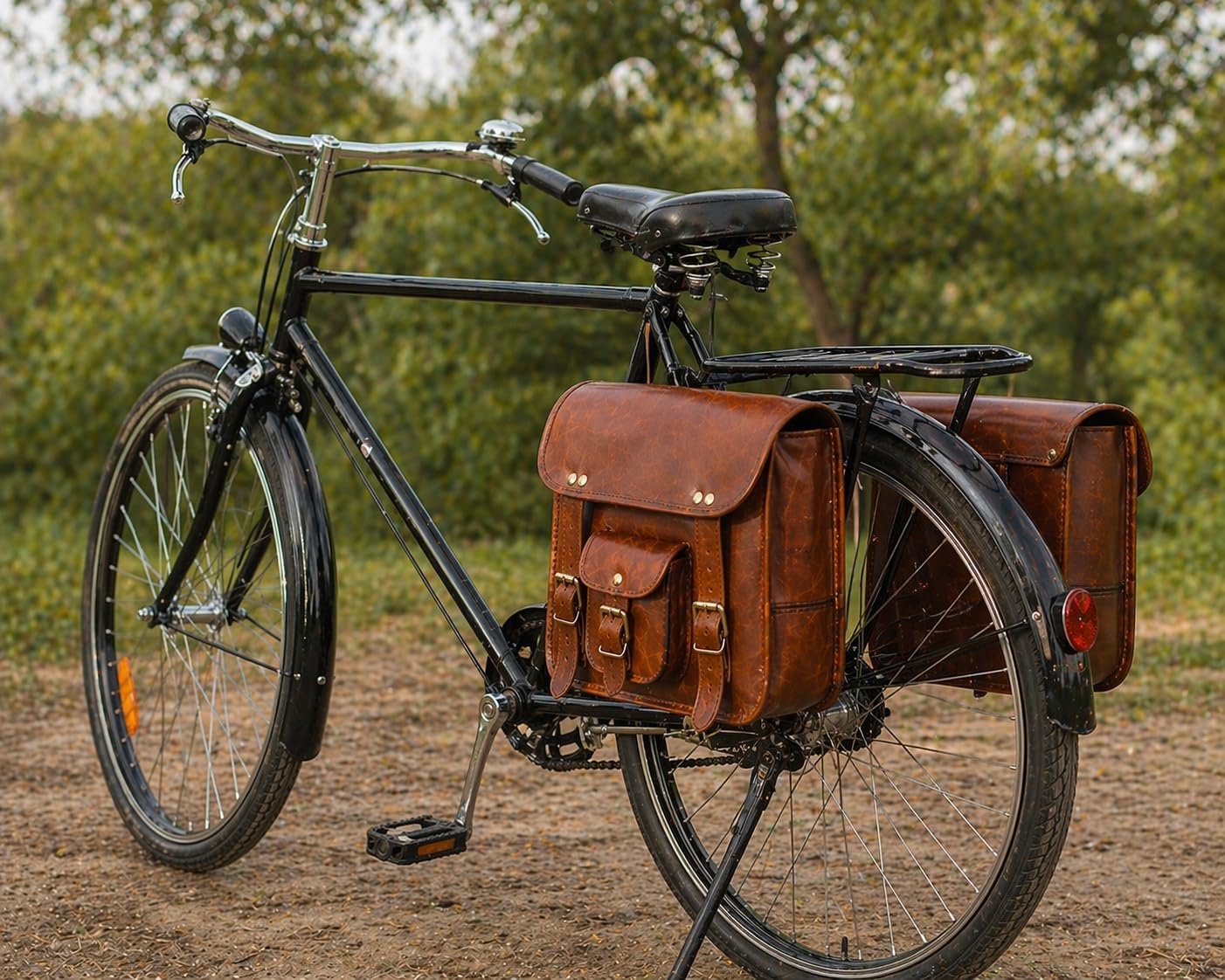 Borsa da moto in pelle 2X Borsa da sella originale Borsa a tracolla in pelle da bici|Borsa per attrezzi Borsa da viaggio con manubrio marrone Sissy bar, borse laterali da sella Set di 2