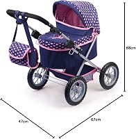 Bayer Design Trendy Babakocsi - Állítható Magasságú, Összecsukható Játék Babakocsi Sötétkék Színben, 3-6 Éves Lányoknak 7