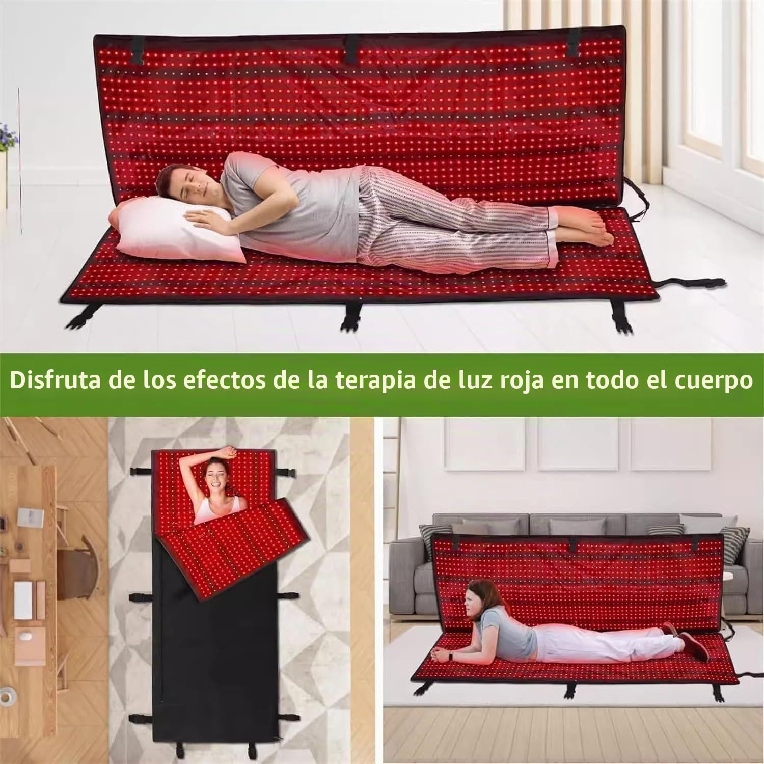 Estera De Terapia De Luz Roja De 2570 Piezas LED, Que Incluye LED Rojo De 660 Nm Y LED Infrarrojo De 850 Nm, El Controlador Ajusta El Brillo En 5 Niveles, Almohadilla Térmica De Estera De Luz Roja Par
