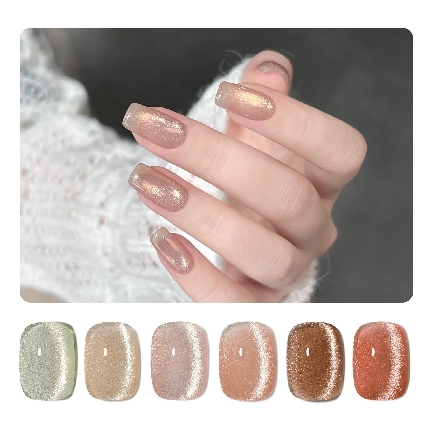 Glint Crush Winter Nails  - 20 Colors Cat Eye Glitter Gel Polish