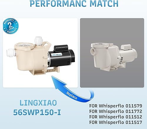 Miniatura 7 de Bomba de piscina de 1.5 HP, bomba de piscina autorecortable de alto flujo de 6815 GPH en tierra, 115 V230 V, bomba de piscina de bajo ruido