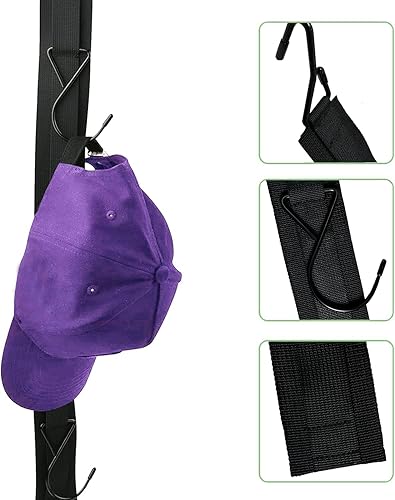 Miniatura 3 de Percha de hockey portátil, organizador de equipo deportivo, correas colgantes con 5 ganchos, regalos de hockey para el hogar y al aire libre, uso en