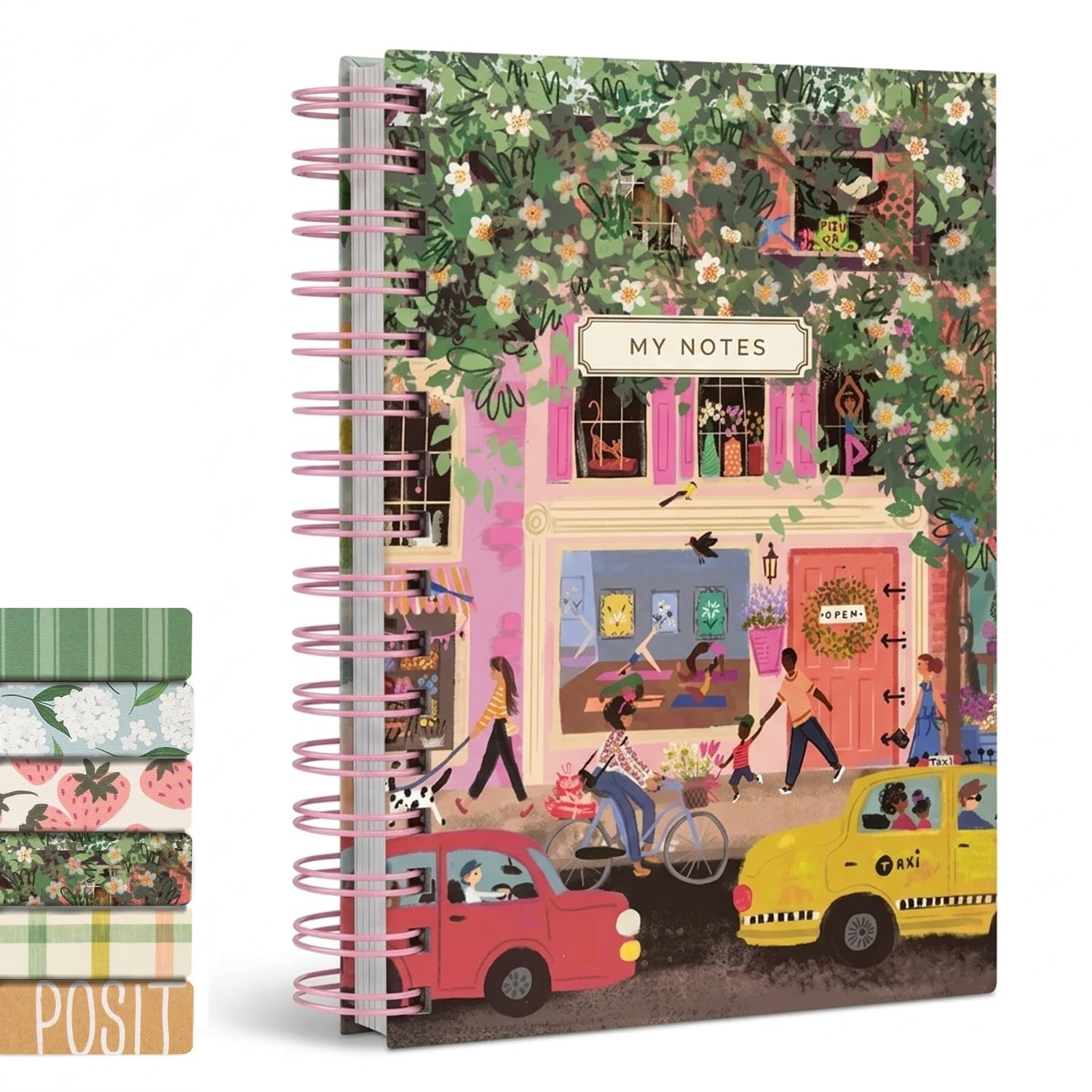 Hanging Flowers Hardbound Spiral Journal 160 Ruled Pages Hard Cover Diary