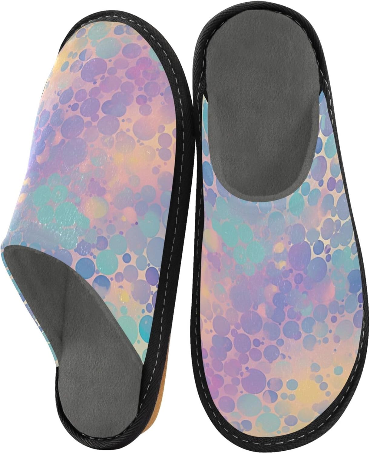 Glitter Texture House Slippers – Cozy Fuzzy Slippers for Guests, Washable & Disposable, Perfect for Shoeless Home, Spa & Hotel Use A110952