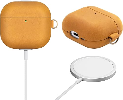 Miniatura 3 de MAOGOAM Funda de cuero para AirPods Pro, funda de cuero de vaca con cera de aceite vintage genuina para Airpods Pro, estilo Indiana-Jones, hecha a