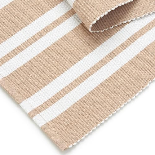 Vista 52 de Encasa XO Camino de mesa de comedor de 13 x 98 pulgadas Algodón acanalado fino teñido con hilo Rojo sólido para mesa de comedor, decoración