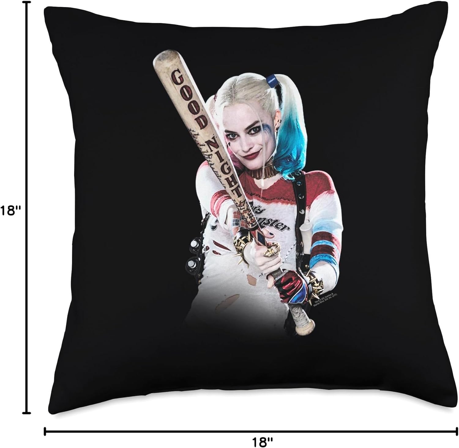 Suicide Squad Harley Quinn Bat at You Throw Pillow