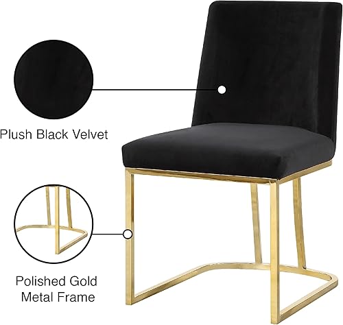 Miniatura 35 de Meridian Furniture Heidi Collection Modern - Silla de comedor tapizada de terciopelo contemporáneo con marco de metal cromado pulido, juego de 2, 19