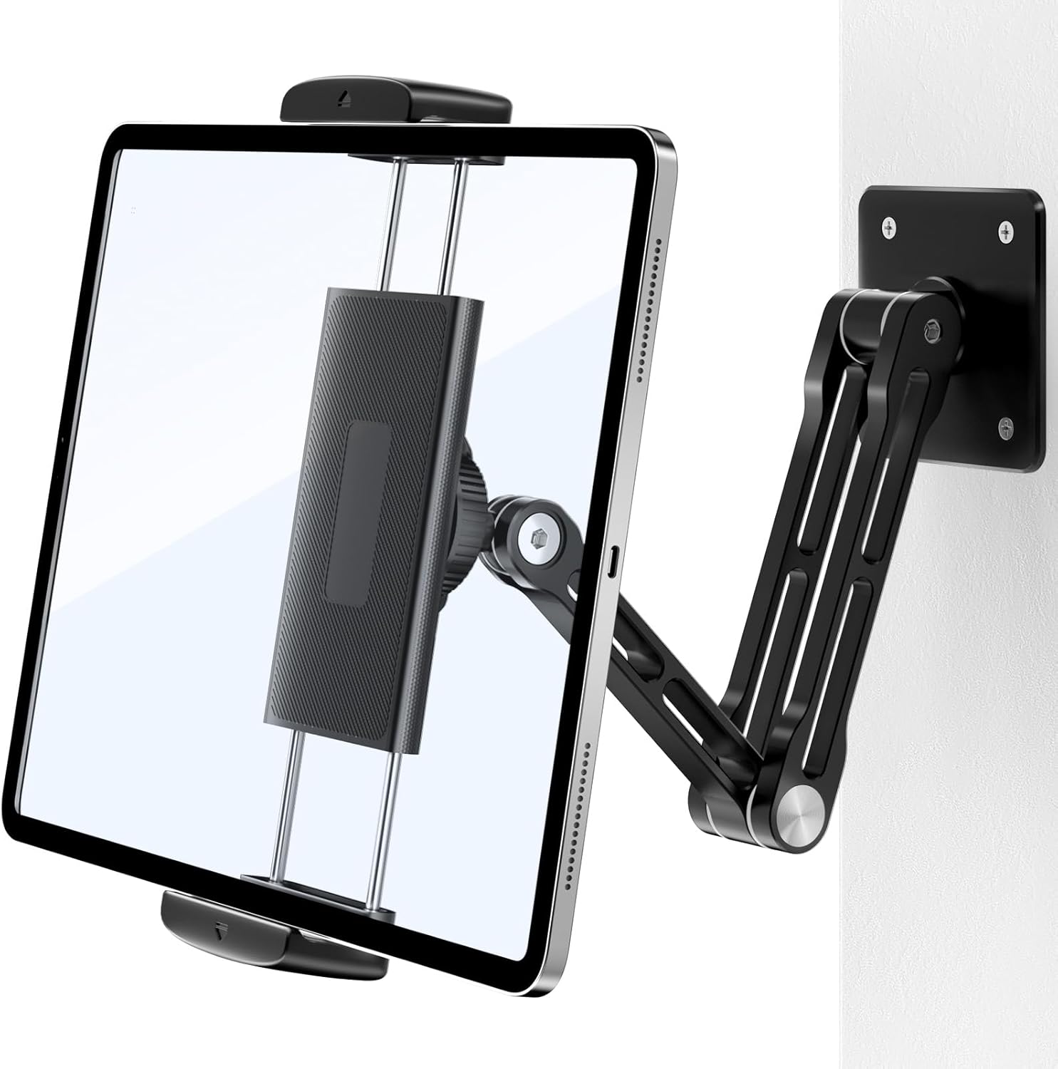 Tablet Wandhalterung aus Aluminium, 3-Fach 360° Schwenkbar, Höhenverstellbar & Faltbar Tablet Halterung Wand, Kompatibel mit iPhone, iPad Pro/Air/Mini, Galaxy Tab, Switch (4.7-13 in) - Amazon product rated Grade C