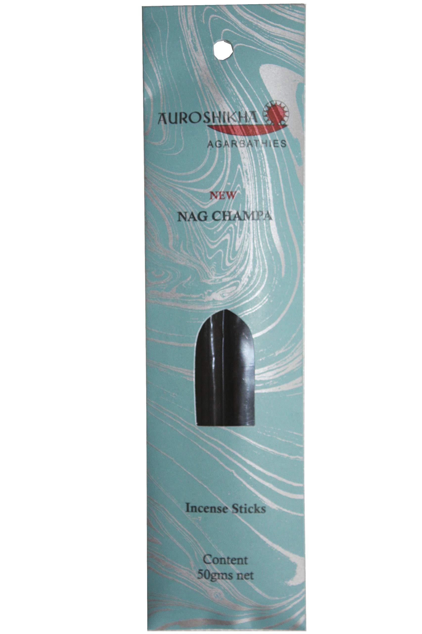 Auroshikha Agarbathies Natural Organic Joss Sticks Home Fragrance Incense Sticks, 50 Grams Each (NEW NAG CHAMPA)
