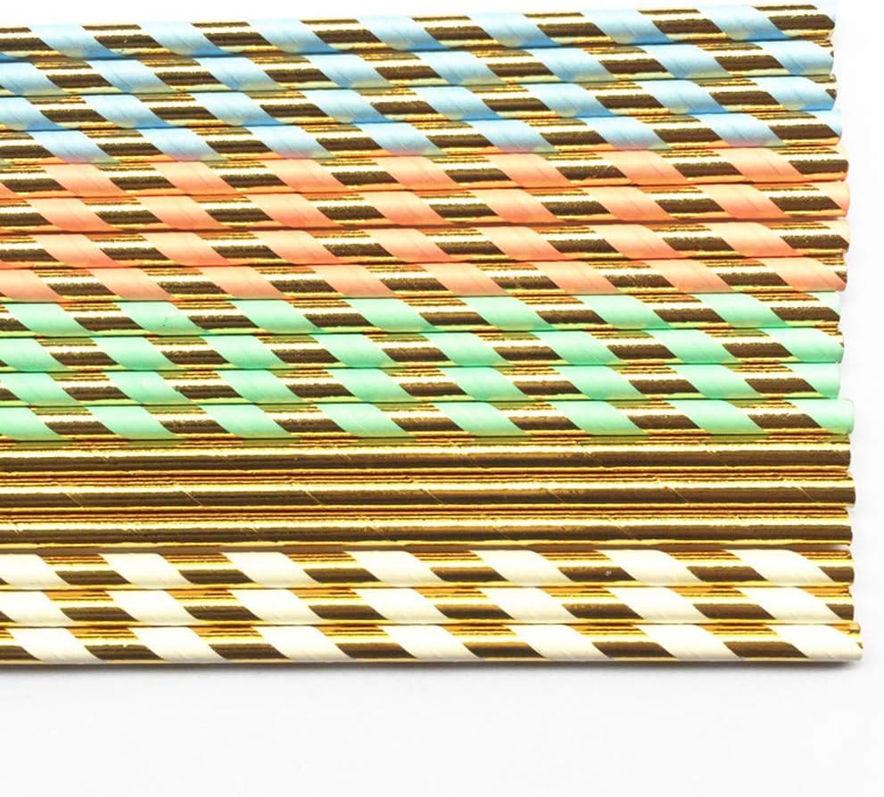 Free DHL Shipping Pick Colors 1000 pcs Metallic Foil Paper Straws Bulk, Biodegradable Foiled Rose Gold Silver Pink Green Iridescent Drinking Straws, Wedding Birthday Holiday Baby Bridal Shower Party