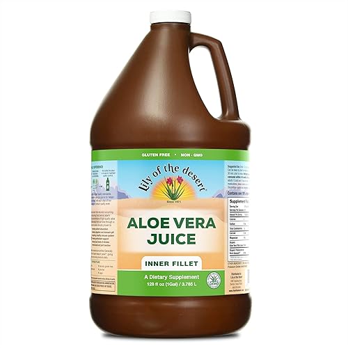 Lily of the Desert Jugo de aloe vera – Filete interior de aloe vera, jugo de aloe orgánico con vitaminas naturales, enzimas digestivas para la salud