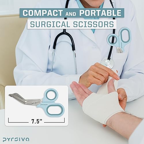 Miniatura 8 de Tijeras de trauma  Tijeras de vendaje de acero inoxidable con revestimiento de titanio de 7.5 pulgadas para enfermeras, médicos médicos médicos