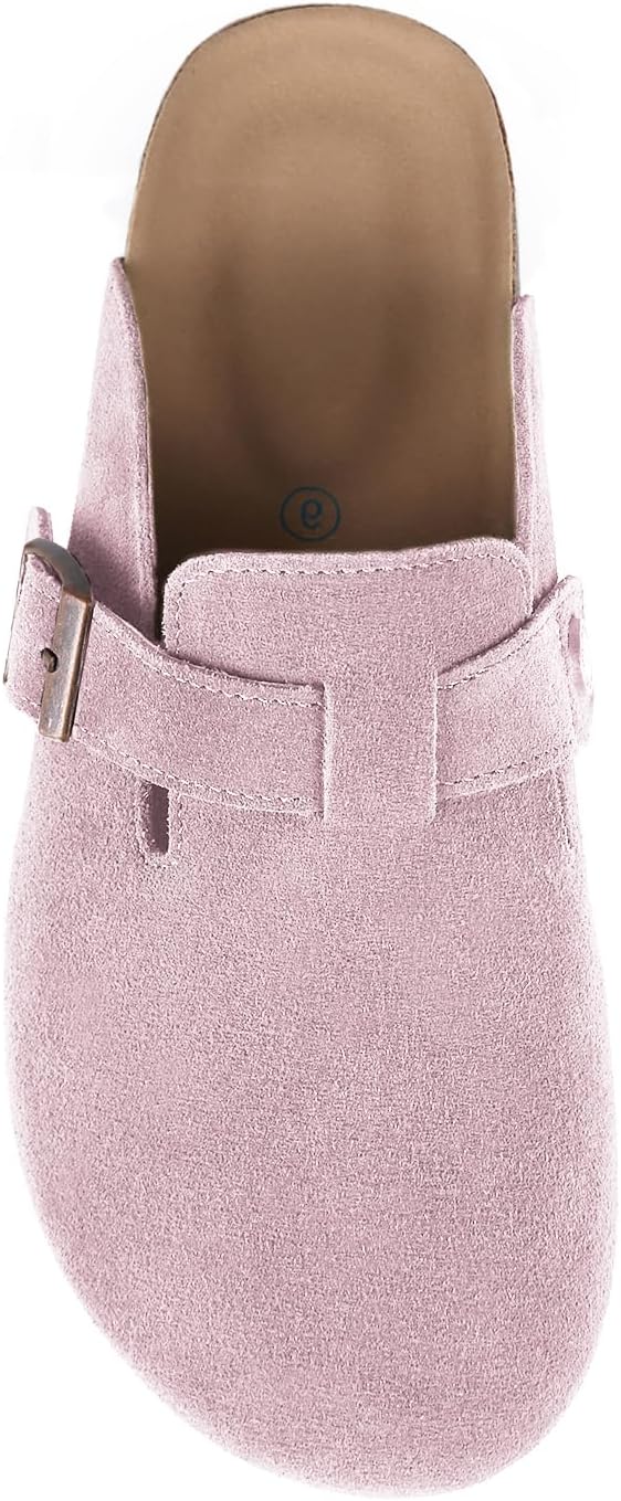 Dumalum Suede Clogs for Women and Men - Adjustable Buckle Slip-on Cork Footbed Mules with Antislip Sole - Unisex Slippers - Image 5