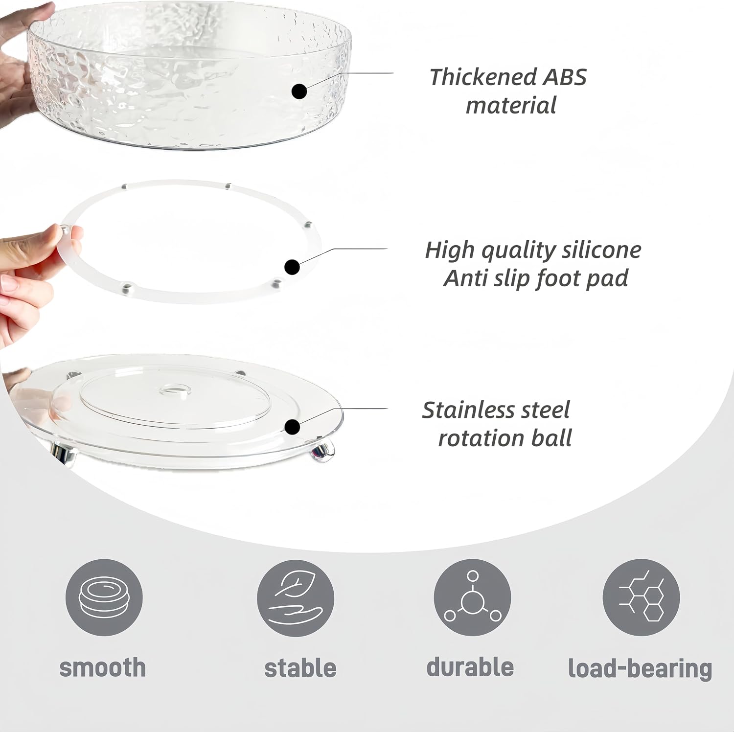 Premium Lazy Susan Organizer,9 inch Turntable Organizer for Bathroom, Kitchen, Vanity, Countertop, Table Top, Cabinet, Pantry and Frige, Perfume, Skin Care, Makeup, Spice Organizer, 360° Rotating