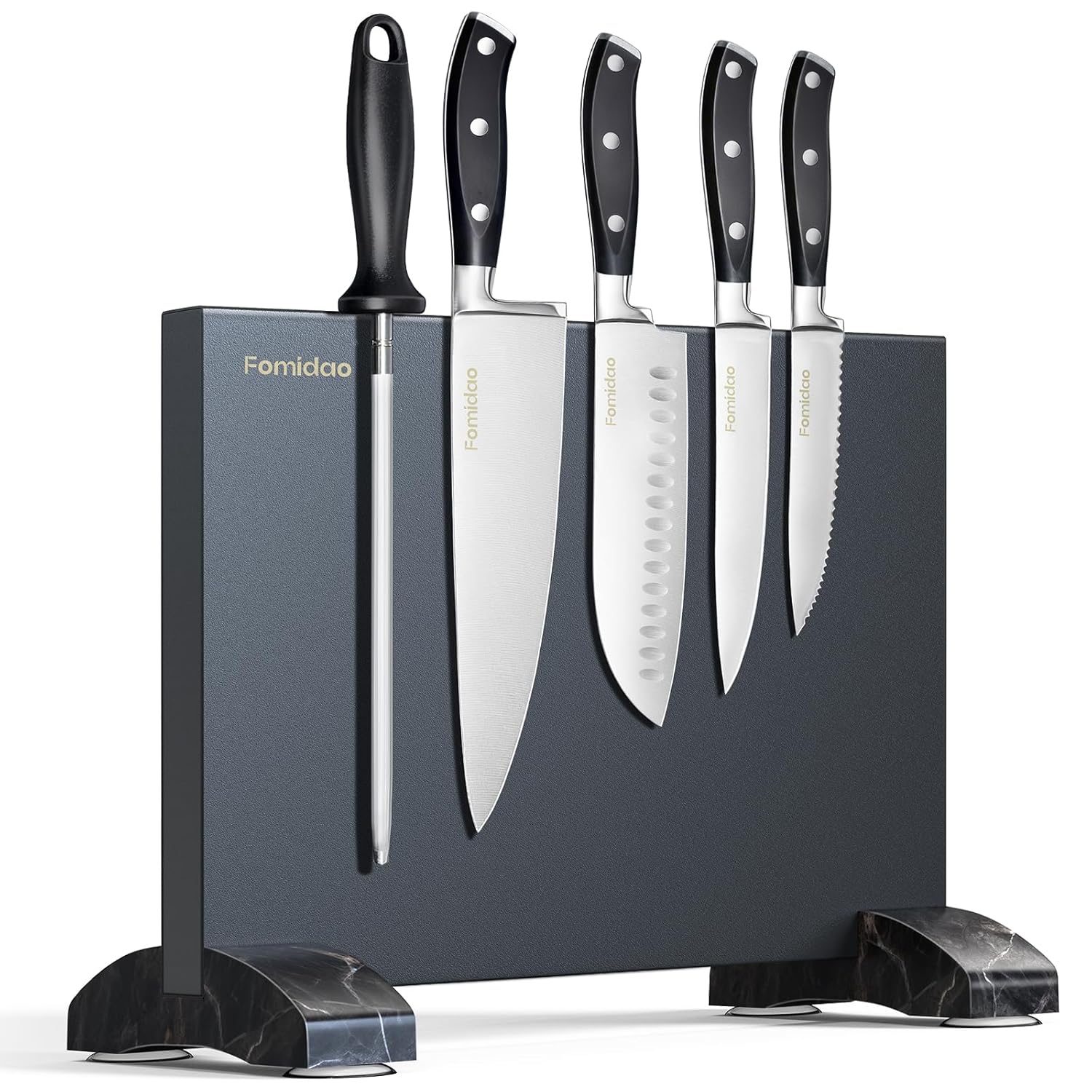 6 Pieces Knife Set with Magnetic Block Ultra-Sharp High-carbon Steel Kitchen Knife Set Professional Knife Block Set with