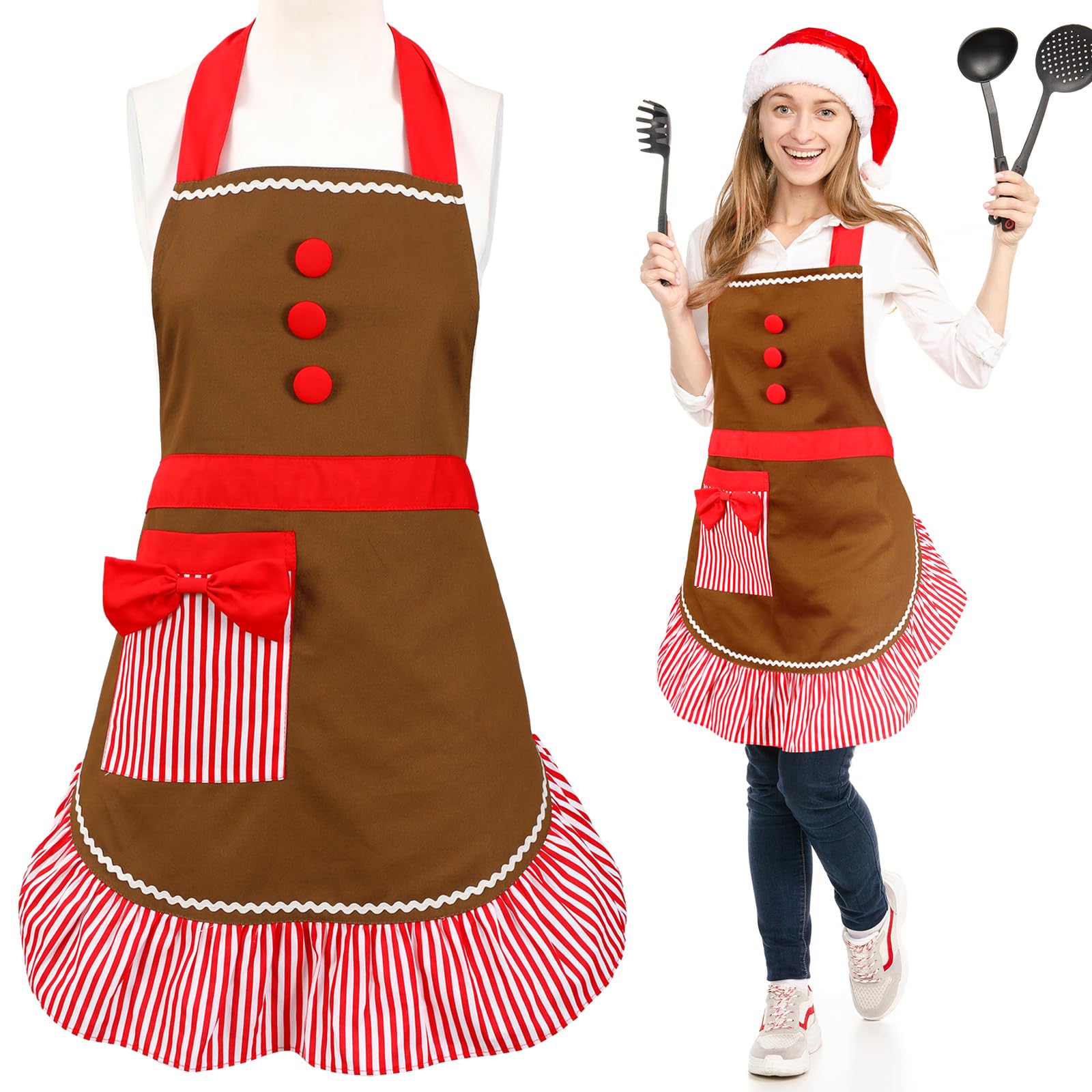 Bavoir de cuisine en pain d'épices anti-taches pour protéger vos tenues de fête avec style