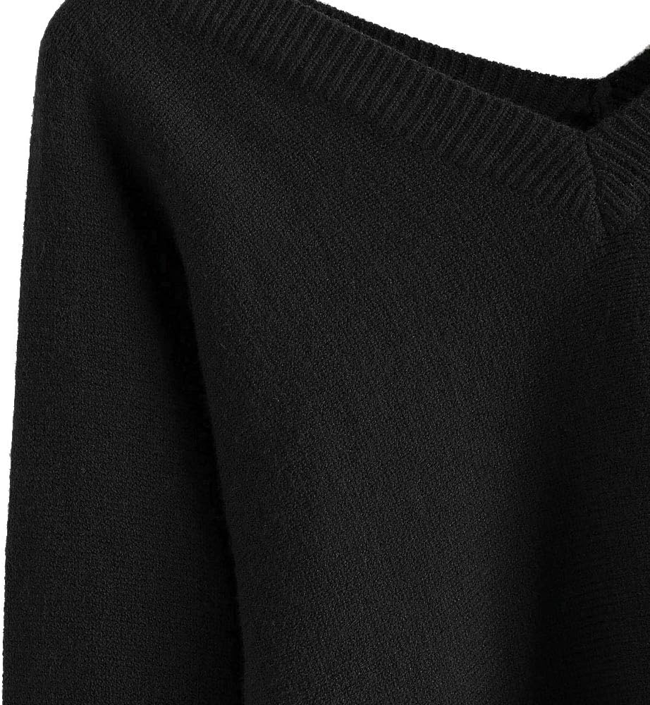 ZAFUL Women's Cropped Sweater V-Neck Long Sleeve Crop Sweater Pullover Jumper Knit Top - Image 4