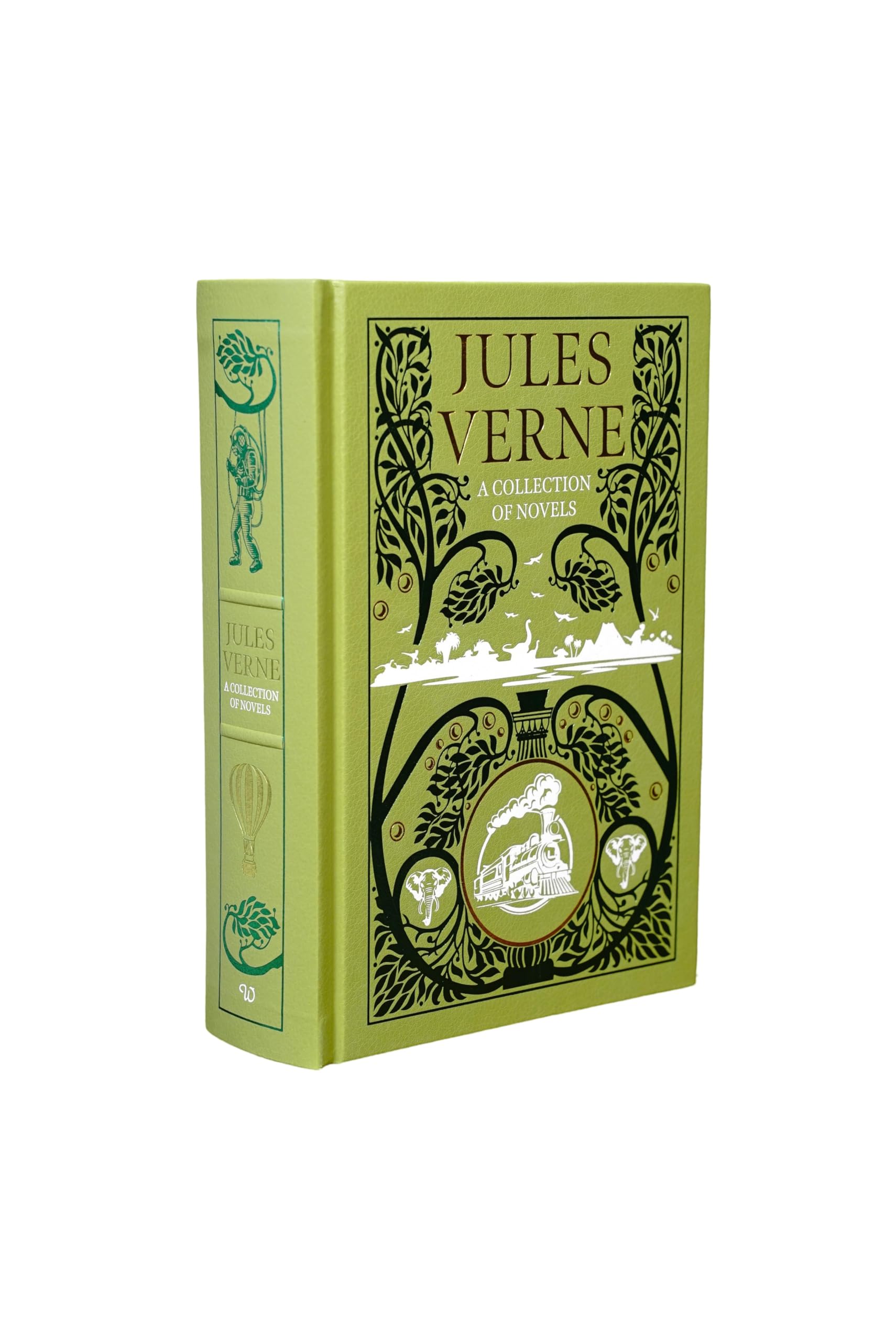 Jules Verne:A Collection Of Novels : Five Weeks in a Balloon/ Around the World in Eighty Days/ A Journey To The Centre of the Earth / Twenty Thousand Leagues Under The Sea(Deluxe Leatherbound edition)