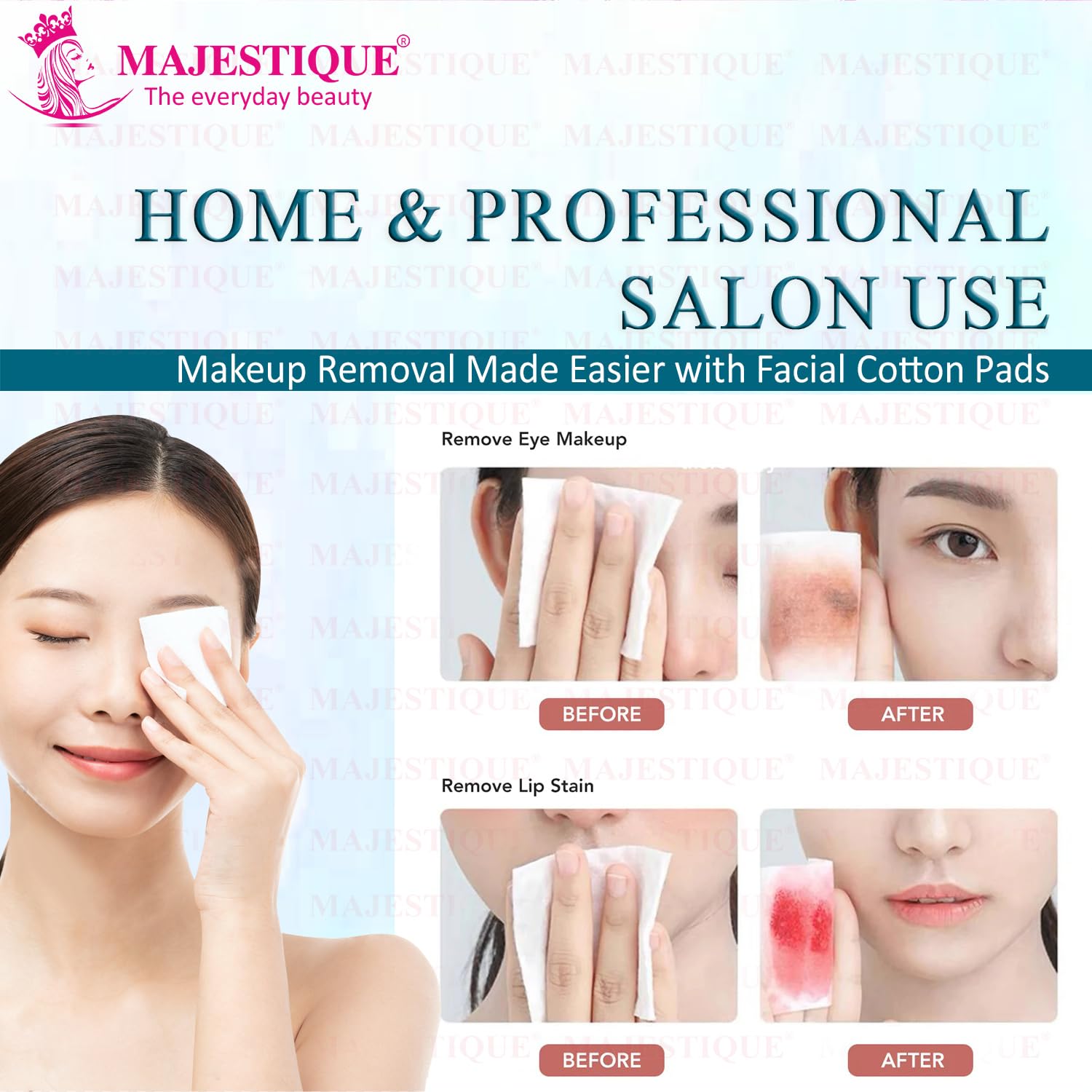 Majestique Cotton Face Pads, Makeup Removing Cotton Wipes with Soft Touch for Eye, Face Cleansing Tissues, Pure Cotton Pad, Multifunctional, Cotton Pads for Face Toner - 460 Count / 1 Box 4