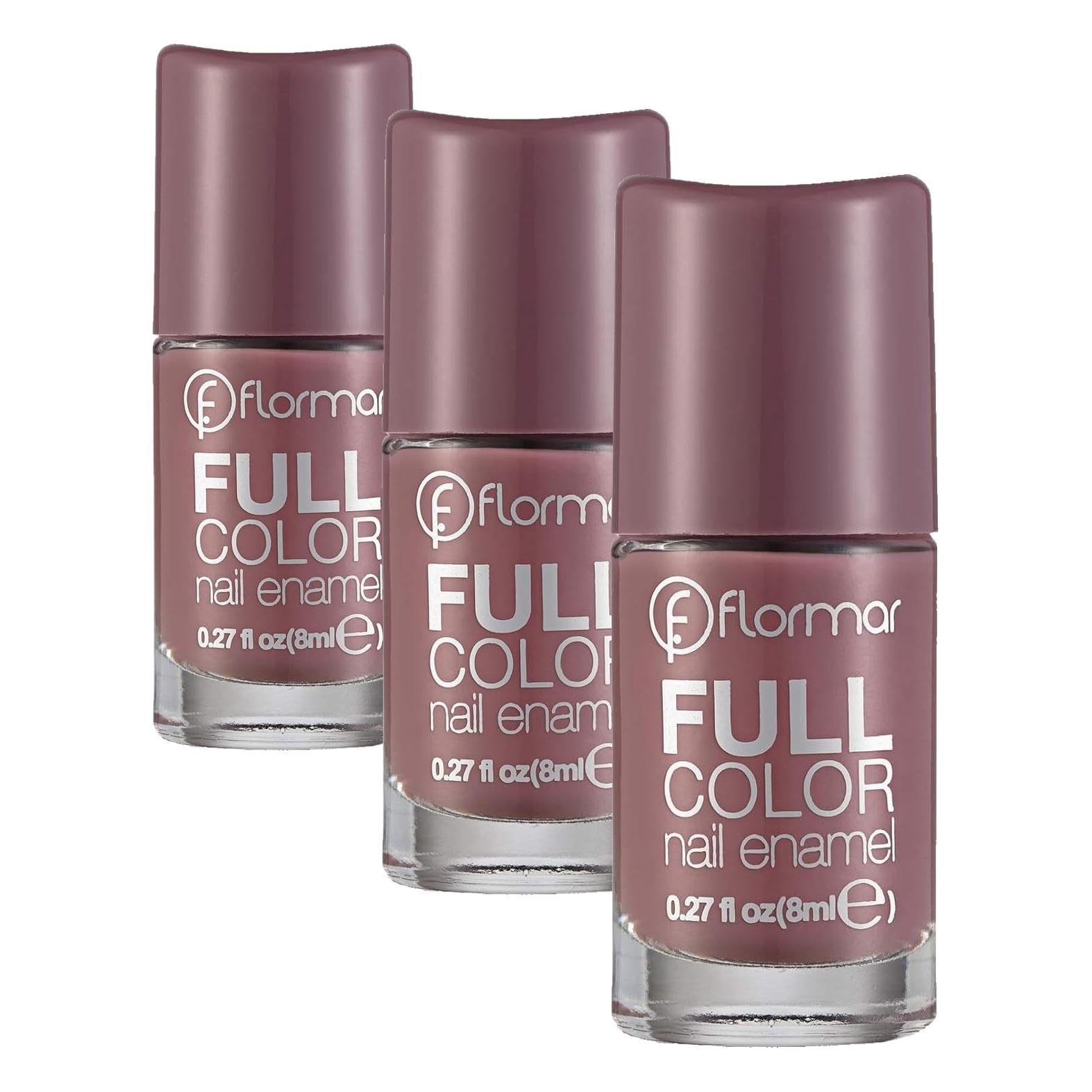 Flormar Yoğun Pigmentli Parlak Oje Full Color Nail Enamel Fc62 Berry Brown (3 paketi)
