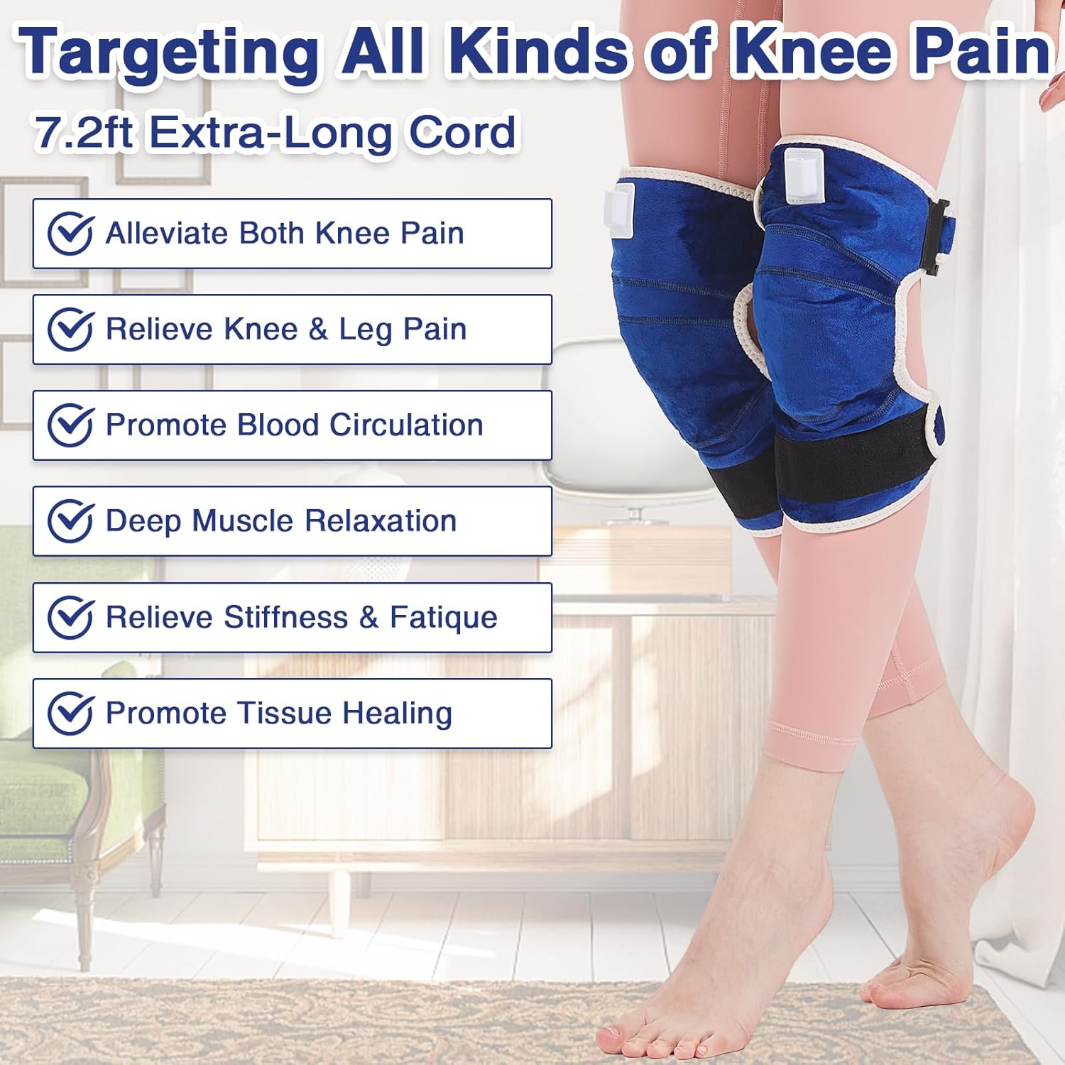 AOBOCO 1 Pair Heating Pad for Knee Pain Relief & Arthritis - Upgrade Heated Knee Wraps 30s Fast Heat - Knee Braces for Knee Treatment Men and Women Auto Shut Off & 86℉-158℉ - Image 7