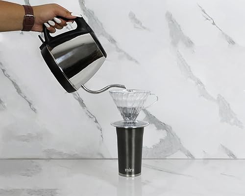 Miniatura 6 de MIRA Taza de viaje para café de 12 onzas, vaso aislado de acero inoxidable con tapa a prueba de fugas, taza para bebidas calientes y frías, color