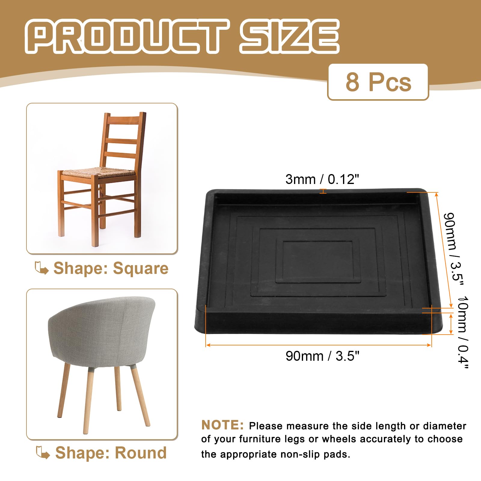 PATIKIL 3.5 Inch Rubber Furniture Pads - Image 2