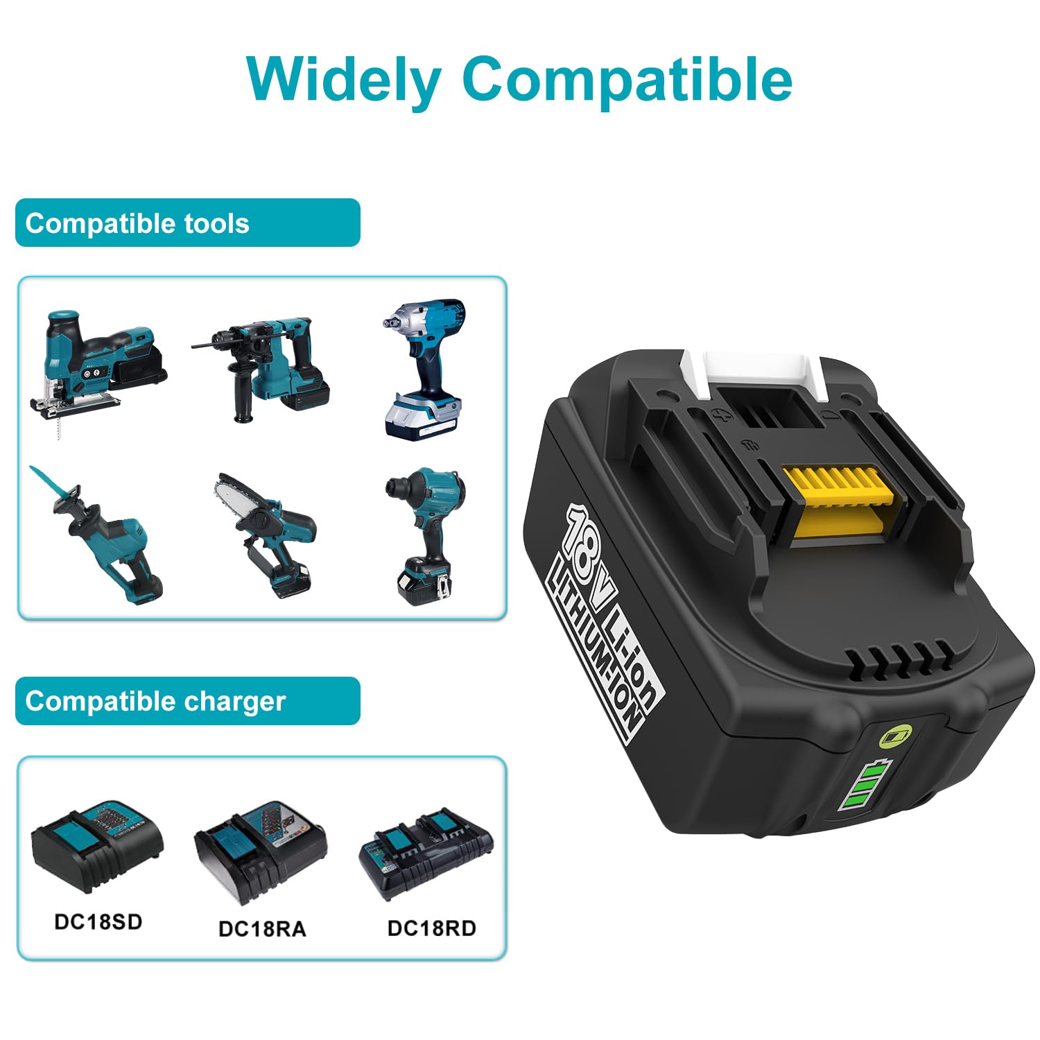 Energup 2 Pcs 5.5Ah Batería para Makita Batería 18V con Cargador DC18RC Reemplazo para Makita 18V BL1860 BL1850 BL1840 BL1830 BL1820