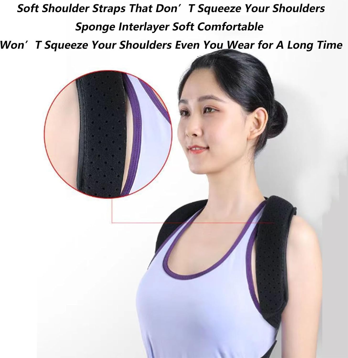 バックブレース姿勢矯正器 調節可能な脊椎補助矯正具 【精密】 男性用および女性用頸椎腰椎用姿勢矯正器、固定調節可能な脊椎姿勢,1
