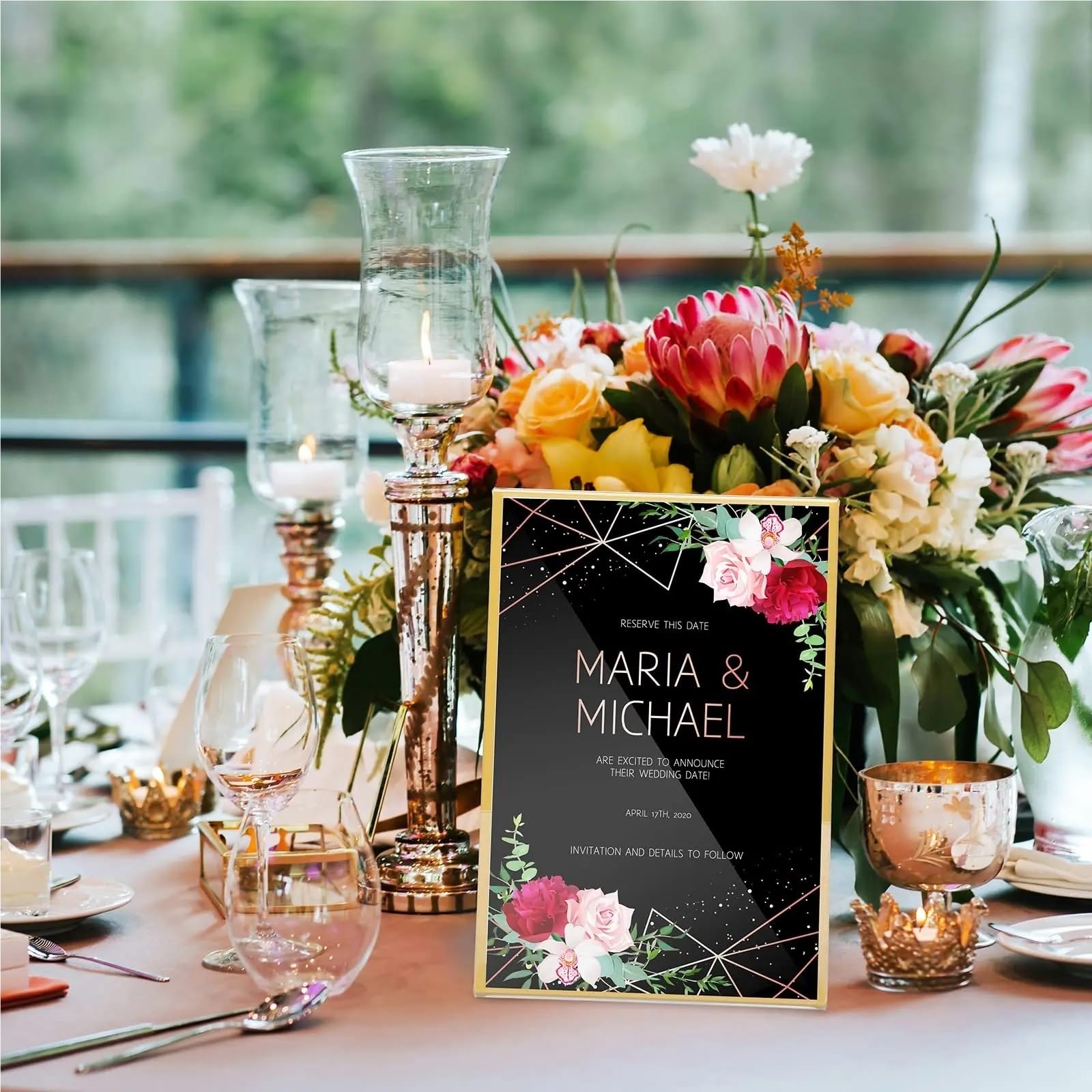 Paquete de 10 soportes acrílicos transparentes para letreros de mesa, menú, boda, oficina