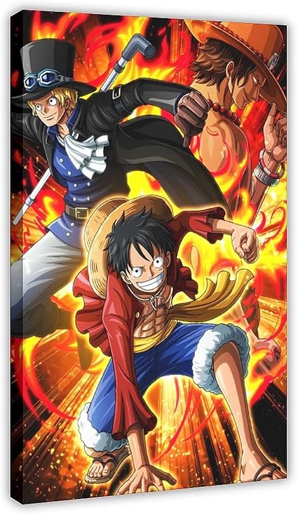 Amazon Co Jp Ltchワンピース日本のアニメ壁紙ルフィサボエースキャラクターhdポスター壁画2キャンバスポスター寝室の装飾スポーツ風景オフィスルームの装飾ギフトフレーム 12 18インチ 30 45cm ホーム キッチン