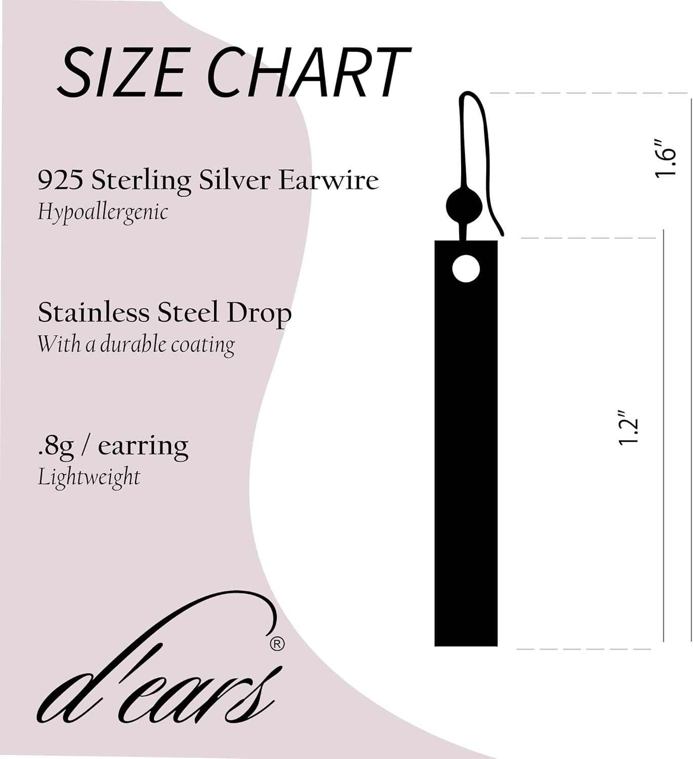 Pink Sunset Twist Earrings by d'ears Non-Tarnish Sterling Silver French Hook Ear Wire - Image 2