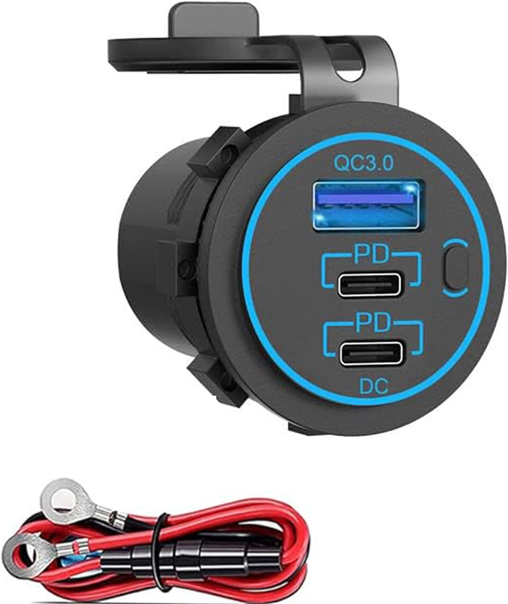 Zennova 12V USB C Outlet, Two USBC PD 20W Power Socket and 18W QC3.0 Socket