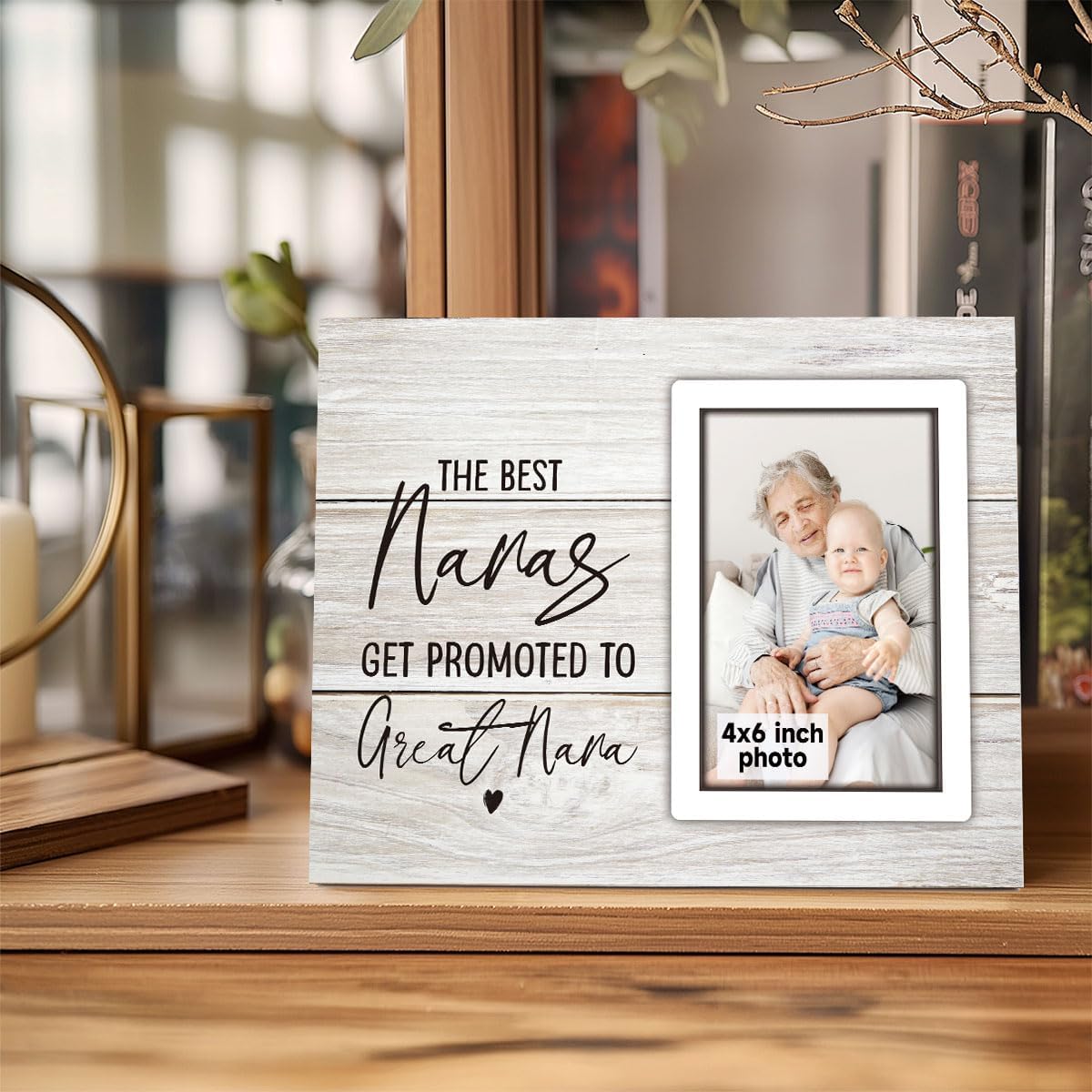The Best Nanas Get Promoted To Great Nana Picture Photo Frame Great Nana Grandmother Pregnancy Announcement Picture Frames Nana Gifts from Grandkids Great Grandma Gifts For Birthday 4x6 Inch Photo - Image 7